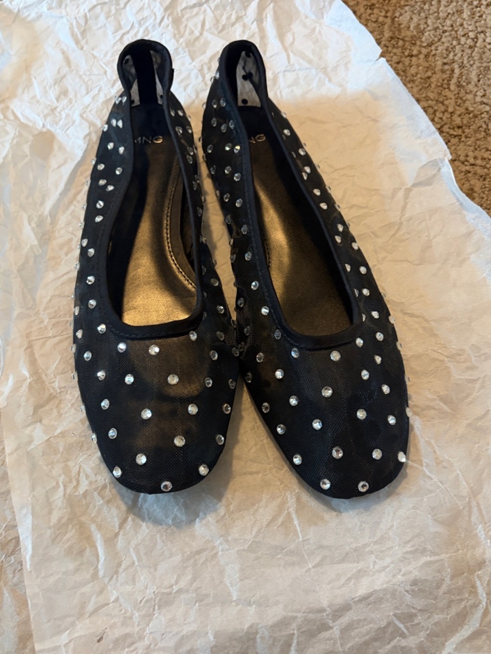 Black Studded Ballet Flats